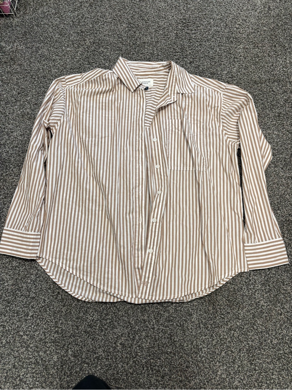 American Eagle Outfitters Tan and White Beach Cover-Up